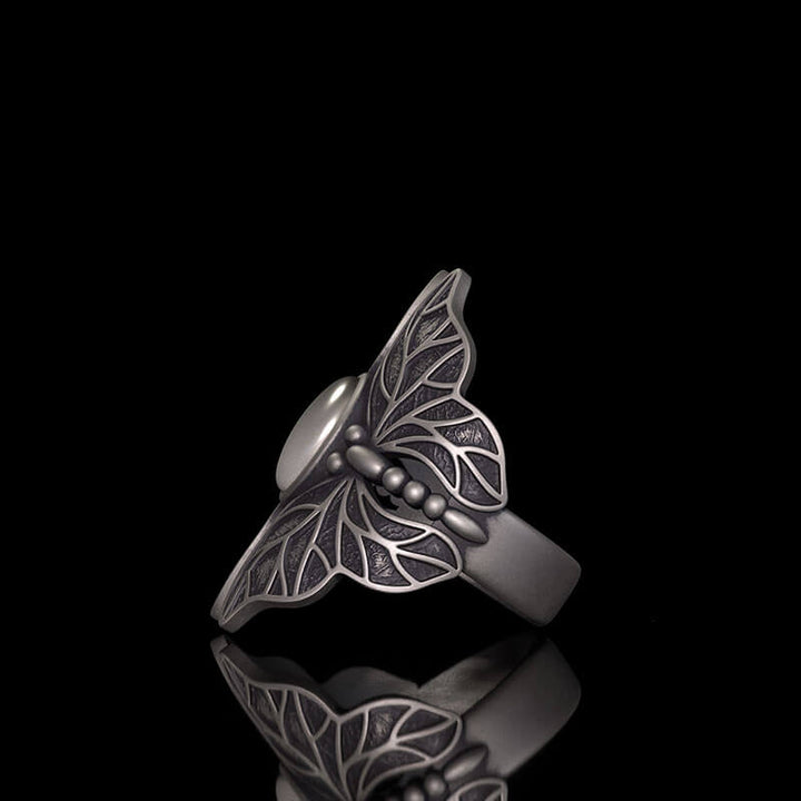 Vintage Double Butterfly Gem Sterling Silver Ring