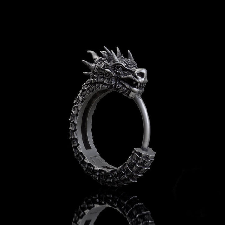 Vintage Dragon Sterling Silver Huggie Earrings