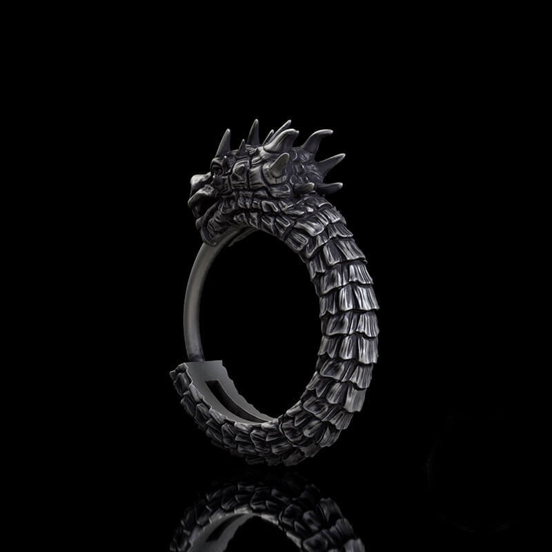 Vintage Dragon Sterling Silver Huggie Earrings