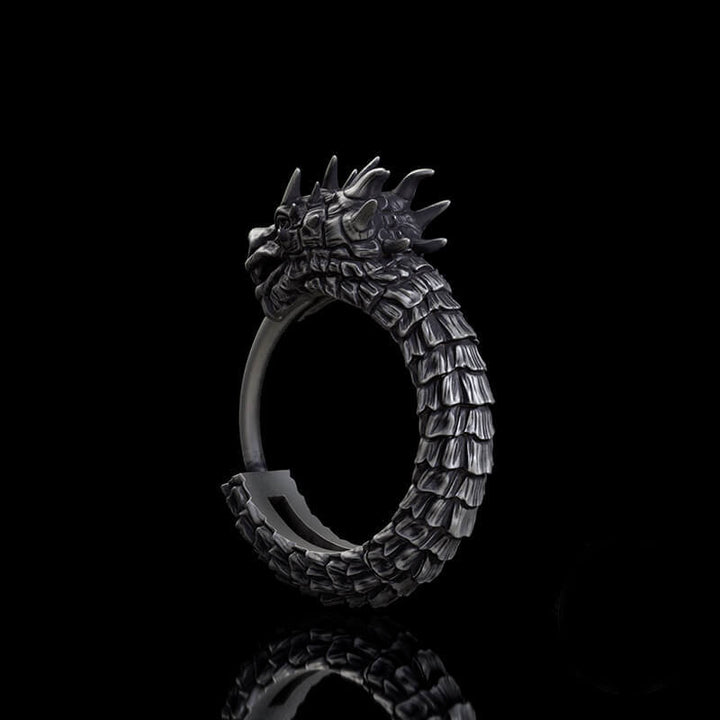 Vintage Dragon Sterling Silver Huggie Earrings