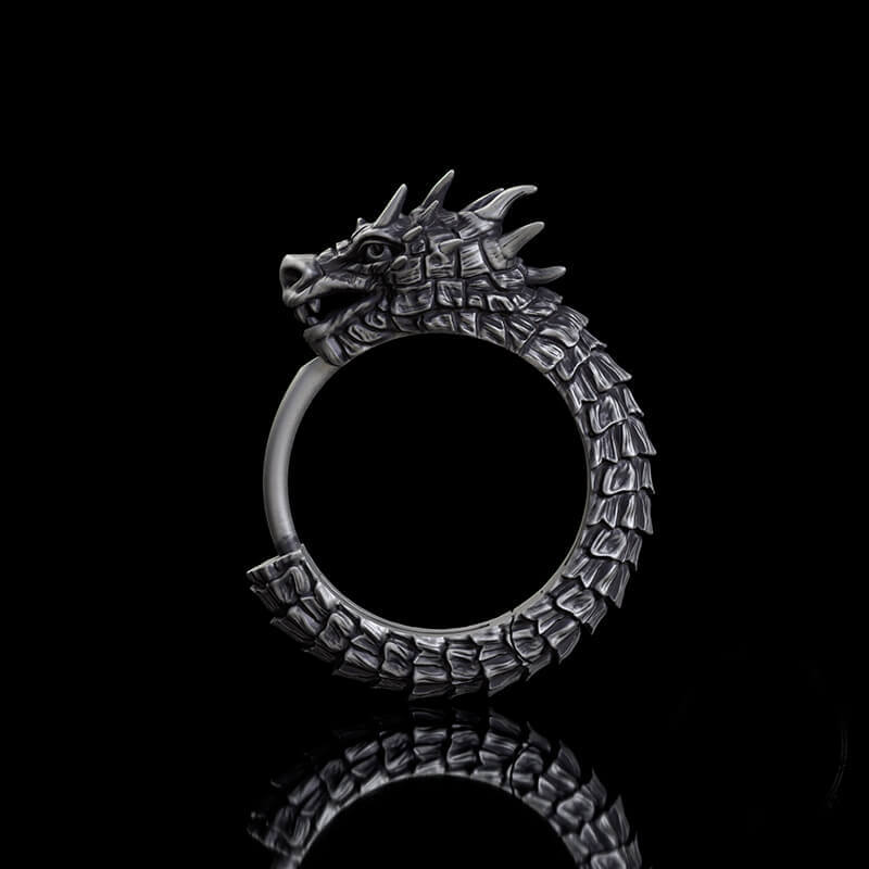 Vintage Dragon Sterling Silver Huggie Earrings | RoyalLuster.com