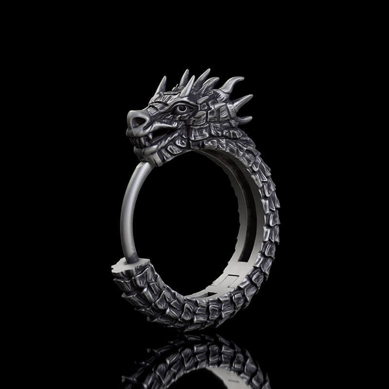 Vintage Dragon Sterling Silver Huggie Earrings | RoyalLuster.com