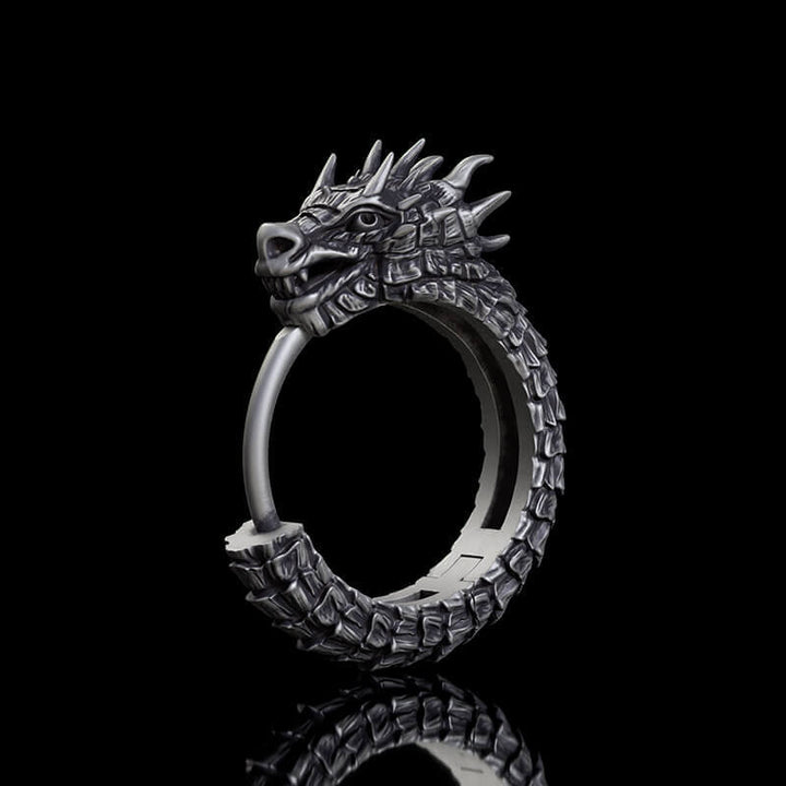 Vintage Dragon Sterling Silver Huggie Earrings | RoyalLuster.com