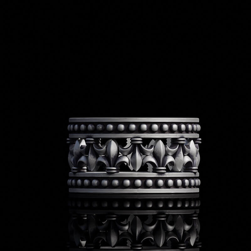 Vintage Fleur-De-Lis Crown Sterling Silver Ring | RoyalLuster.com