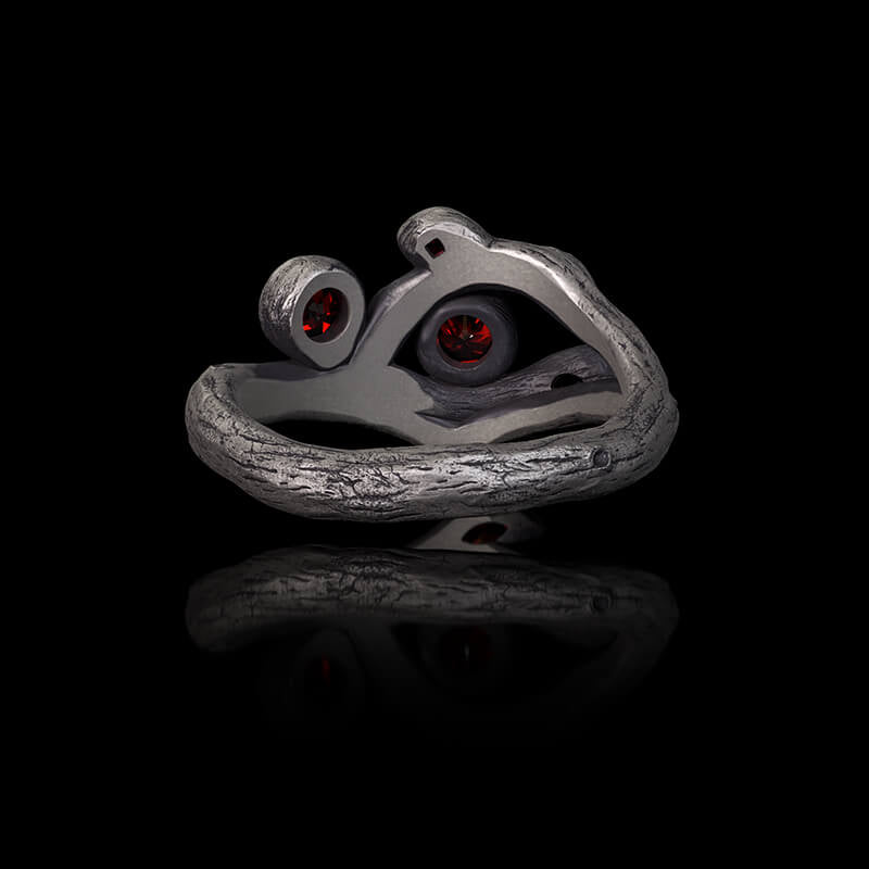 Vintage Fruit Branch Zircon Sterling Silver Ring