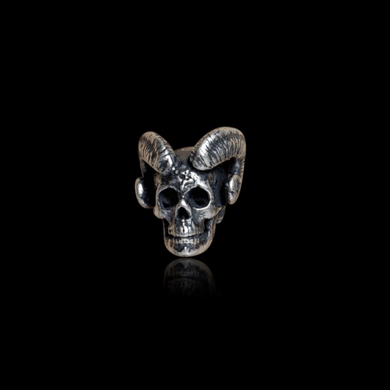 Vintage Goat Head Skull 925 Sterling Silver Stud Earrings