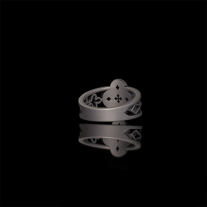 Vintage Hollow Floral Pattern Sterling Silver Ring | RoyalLuster.com