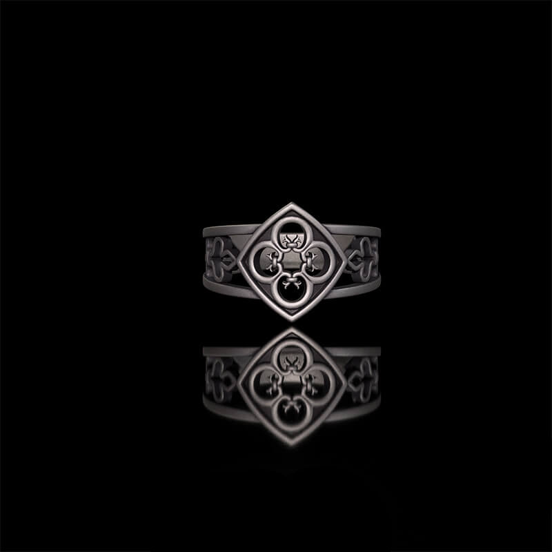 Vintage Hollow Floral Pattern Sterling Silver Ring | RoyalLuster.com