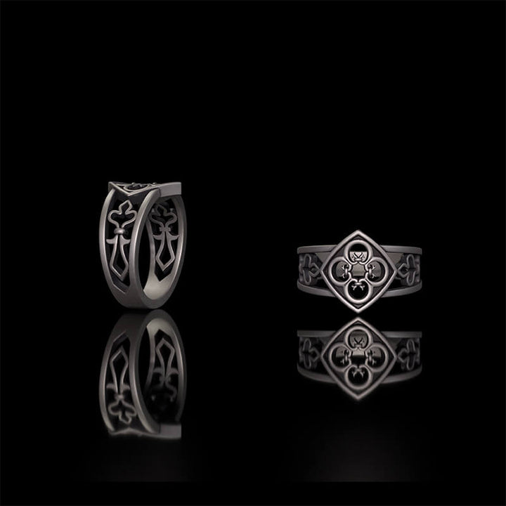 Vintage Hollow Floral Pattern Sterling Silver Ring | RoyalLuster.com