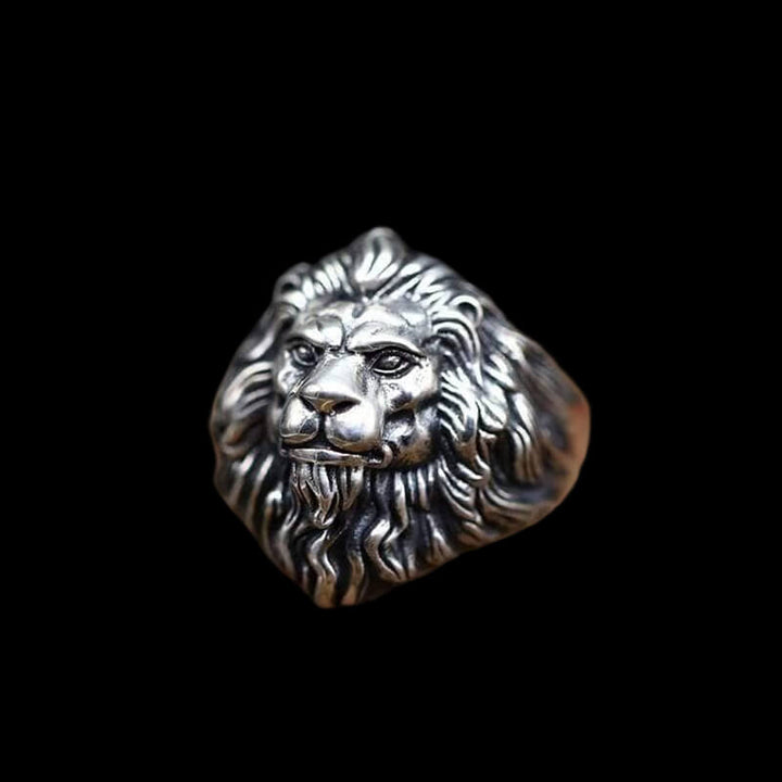 Vintage Lion Head 925 Sterling Silver Animal Ring
