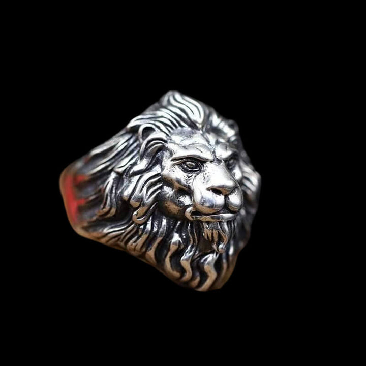 Vintage Lion Head 925 Sterling Silver Animal Ring