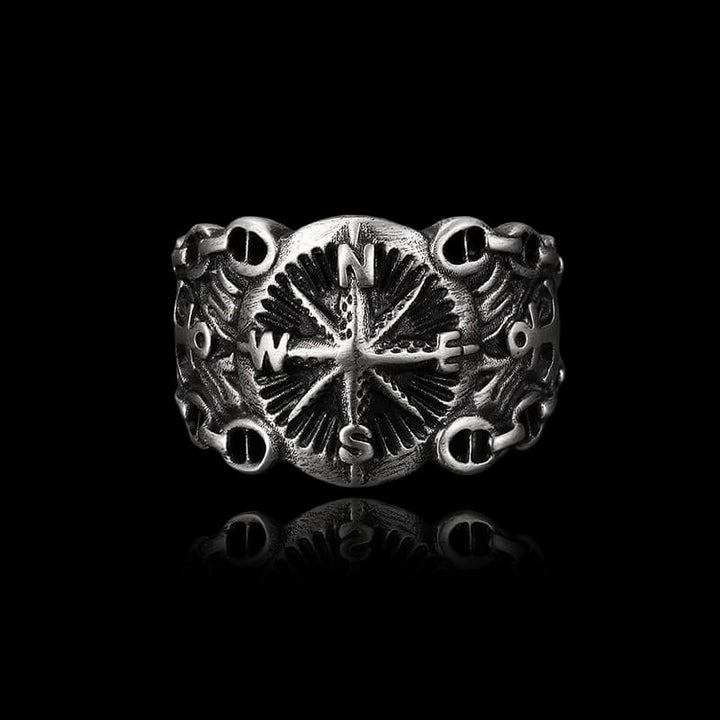 Vintage Northern Pirate Compass 925 Sterling Silver Marine Ring