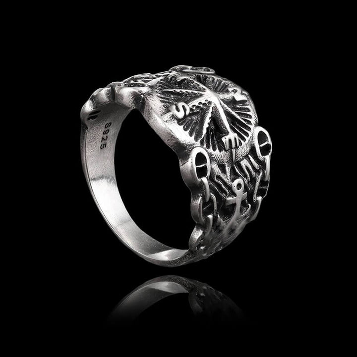Vintage Northern Pirate Compass 925 Sterling Silver Marine Ring