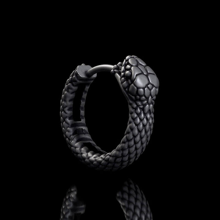 Snake Ouroboros Sterling Silver Huggie Earrings