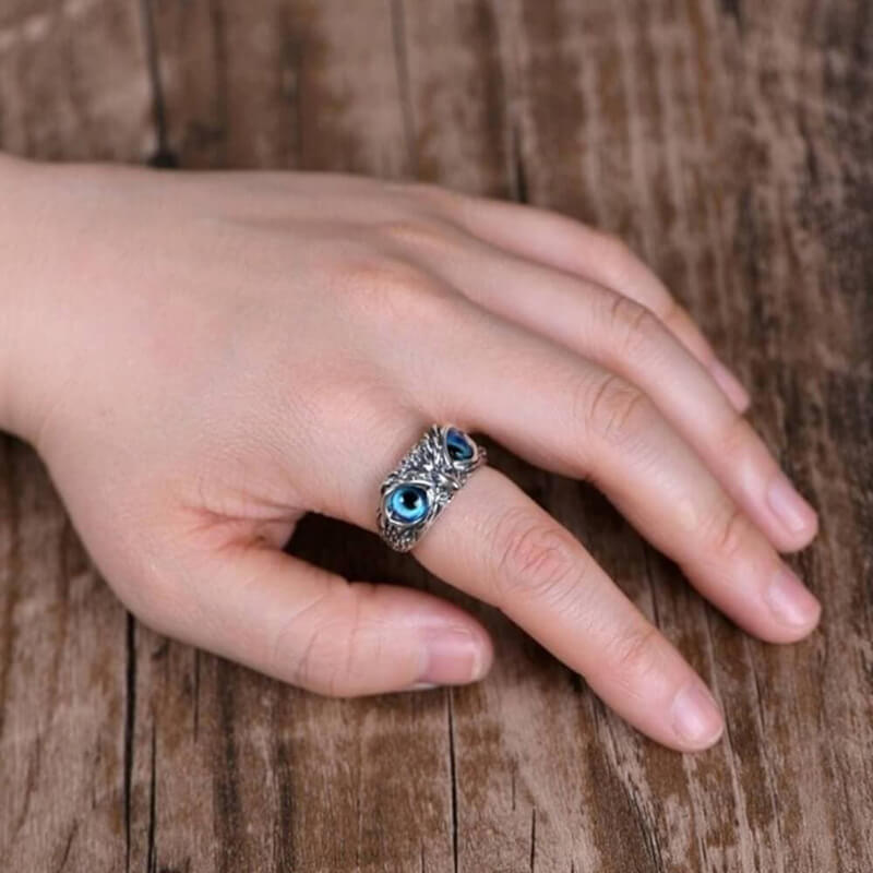 Vintage Owl Sterling 925 Silver Animal Ring