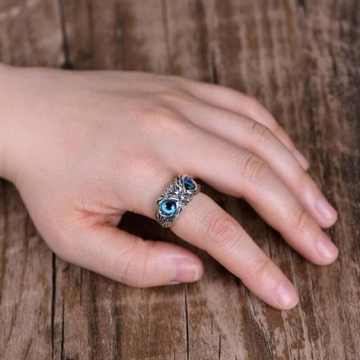Vintage Owl Sterling 925 Silver Animal Ring