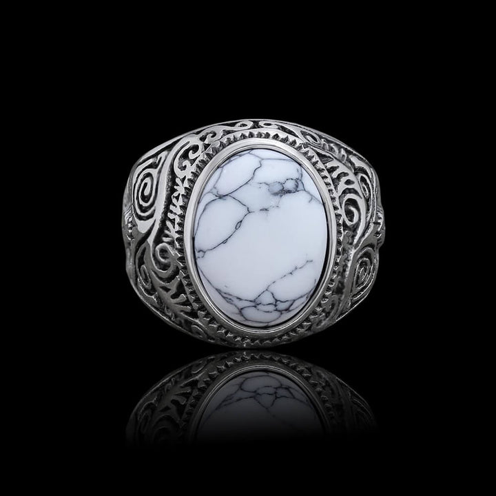 Vintage Pattern Gem 925 Sterling Silver Ring