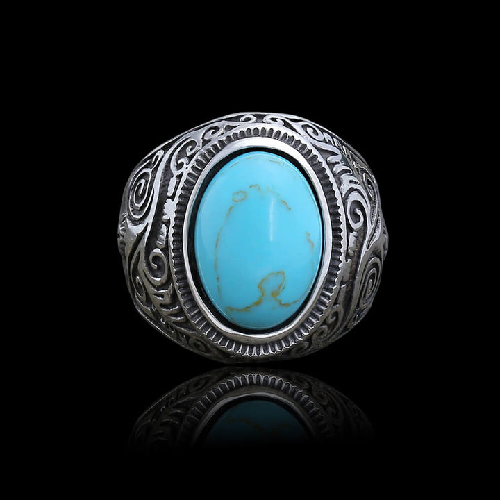 Vintage Pattern Gem 925 Sterling Silver Ring