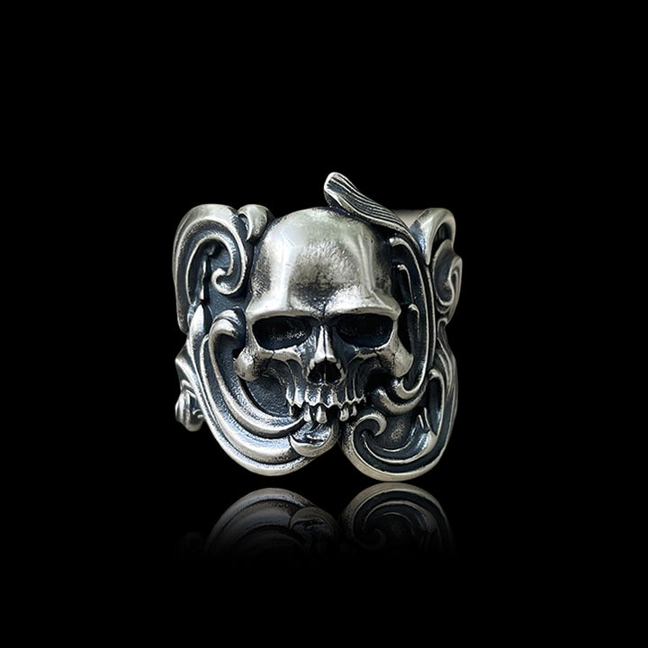 Vintage Pattern Skull 925 Sterling Silver Ring