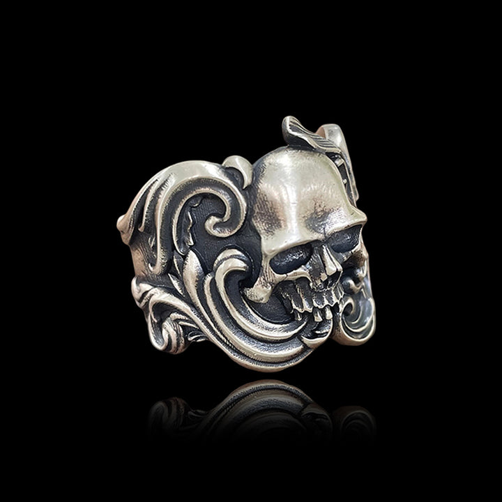 Vintage Pattern Skull 925 Sterling Silver Ring