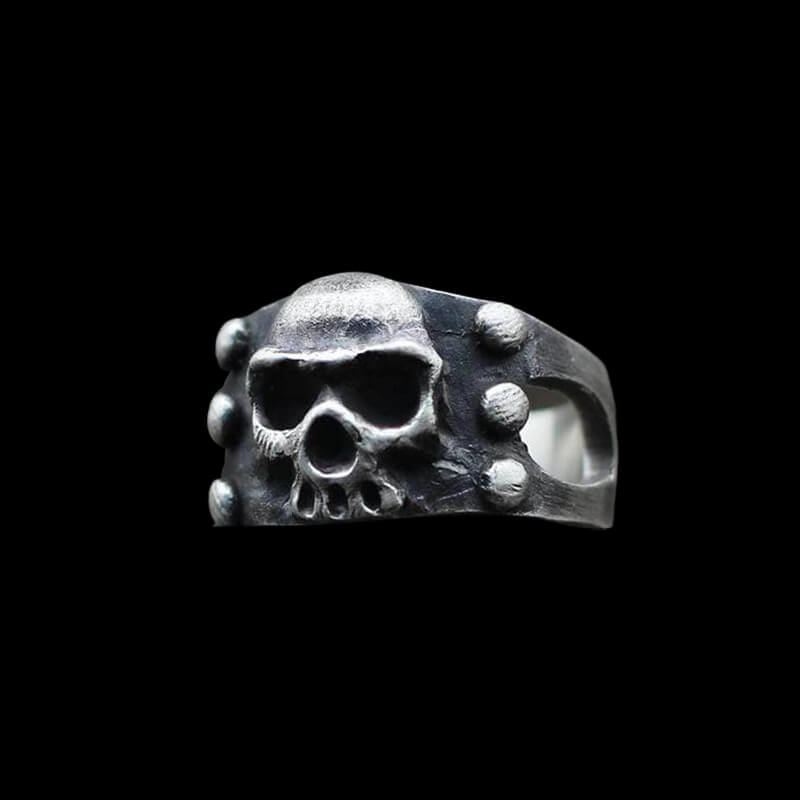 Vintage Punk 925 Sterling Silver Skull Ring