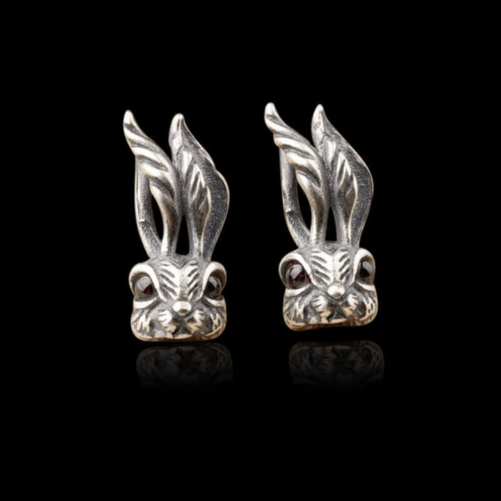 Vintage Rabbit 925 Sterling Silver Stud Earring