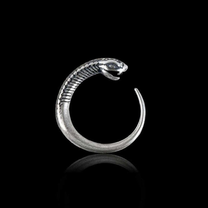 Vintage Snake-Shaped 925 Sterling Silver Hoop Earrings