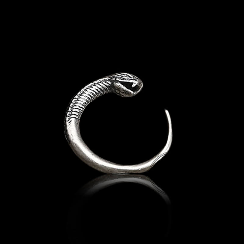 Vintage Snake-Shaped 925 Sterling Silver Hoop Earrings