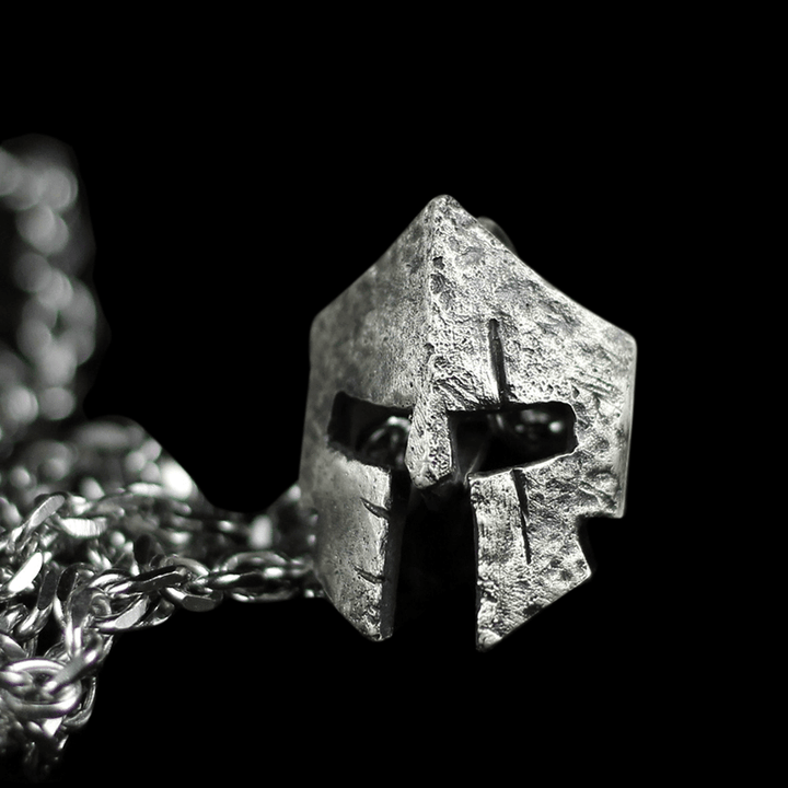 Vintage Spartan Warrior Helmet 925 Sterling Silver Pendant