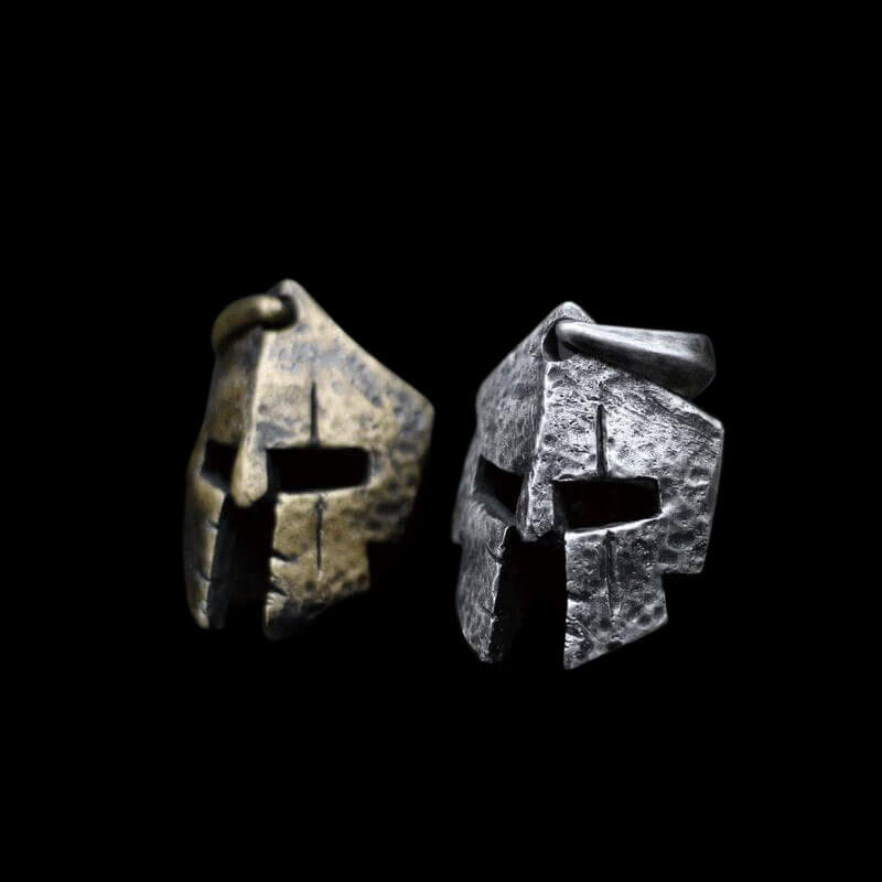 Vintage Spartan Warrior Helmet 925 Sterling Silver Pendant