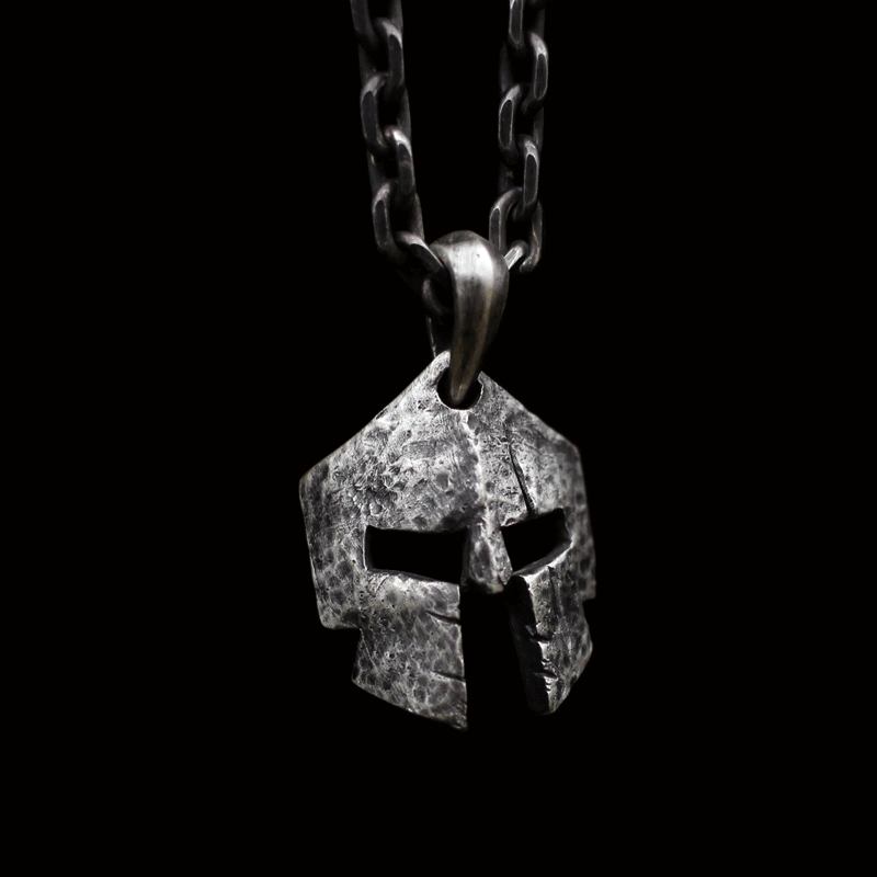 Vintage Spartan Warrior Helmet 925 Sterling Silver Pendant