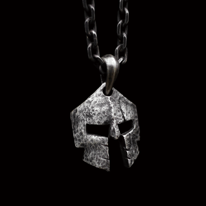 Vintage Spartan Warrior Helmet 925 Sterling Silver Pendant