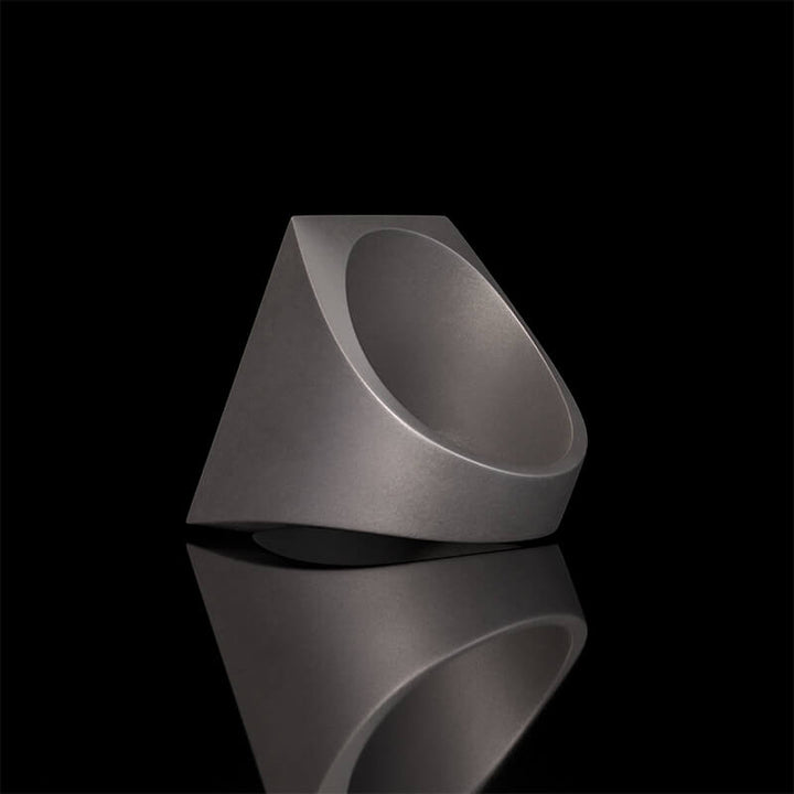 Vintage Square Skull Playing Card Sterling Silver Ring