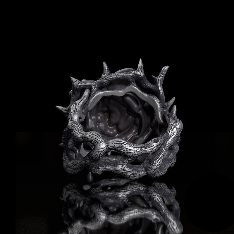 Vintage Thorns Vine Rose Sterling Silver Ring | RoyalLuster.com