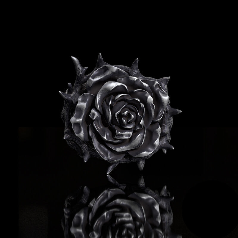 Vintage Thorns Vine Rose Sterling Silver Ring | RoyalLuster.com