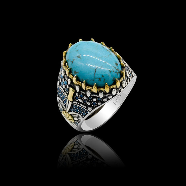 Vintage Turquoise 925 Sterling Silver Ring