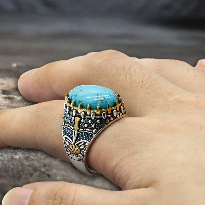 Vintage Turquoise 925 Sterling Silver Ring