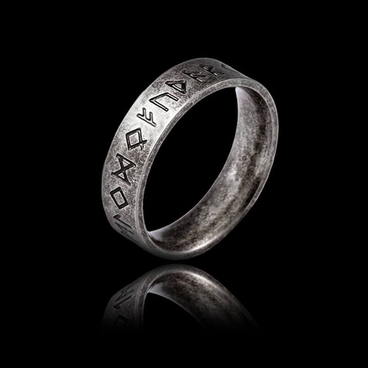 Vintage Viking Runes 925 Sterling Silver Ring
