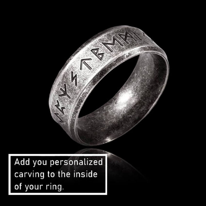 Vintage Viking Runes 925 Sterling Silver Ring