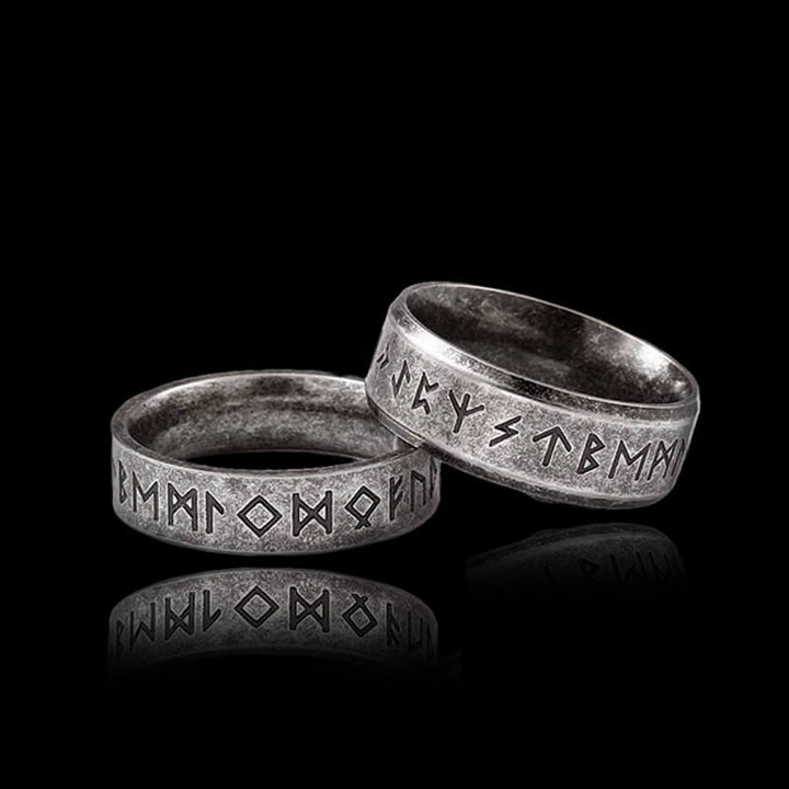 Vintage Viking Runes 925 Sterling Silver Ring