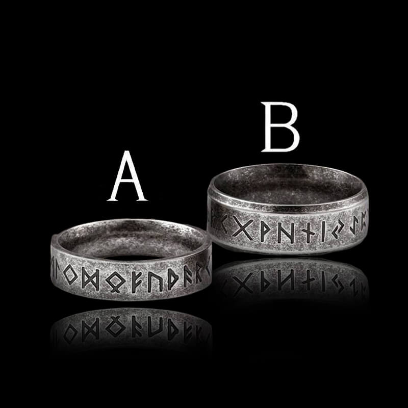 Vintage Viking Runes 925 Sterling Silver Ring