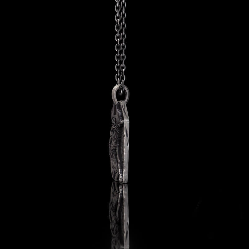 Vintage Wendigo Skull Sterling Silver Pendant