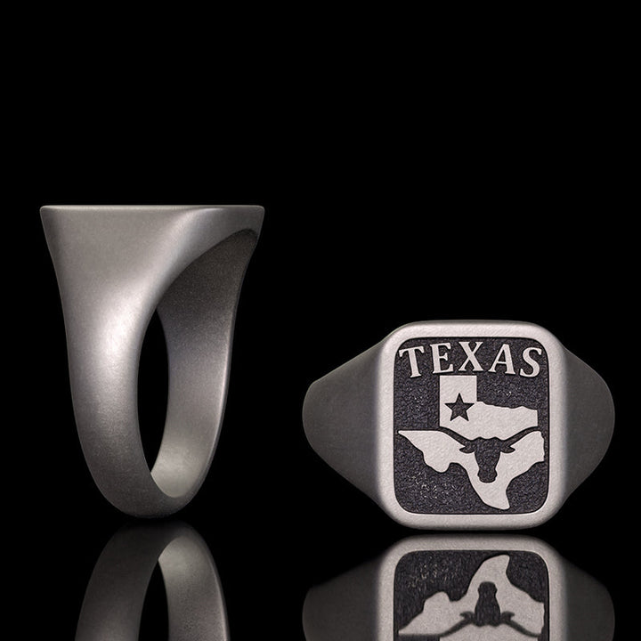 Vintage Western Texas Signet Sterling Silver Ring | RoyalLuster.com