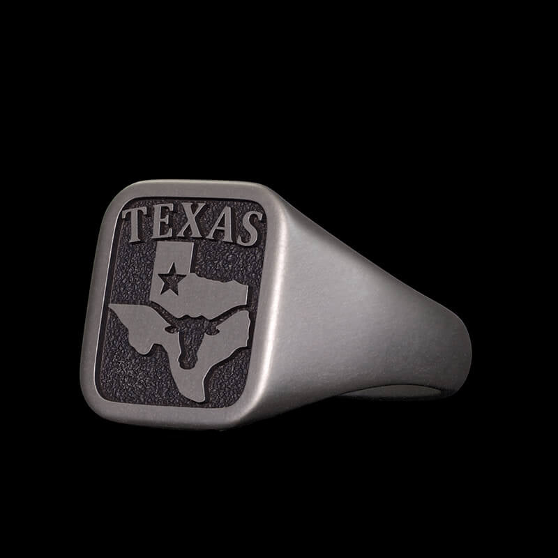 Vintage Western Texas Signet Sterling Silver Ring | RoyalLuster.com