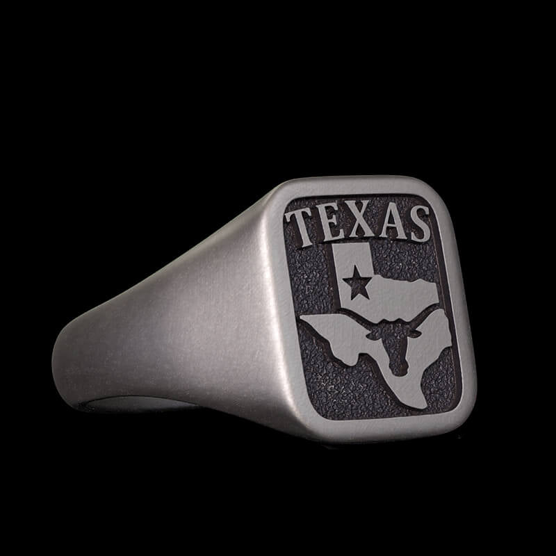 Vintage Western Texas Signet Sterling Silver Ring | RoyalLuster.com