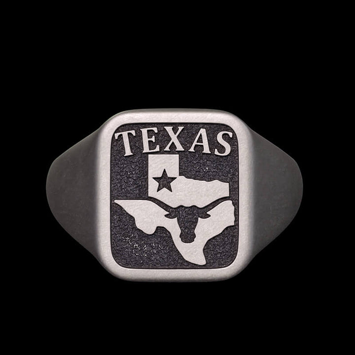 Vintage Western Texas Signet Sterling Silver Ring | RoyalLuster.com