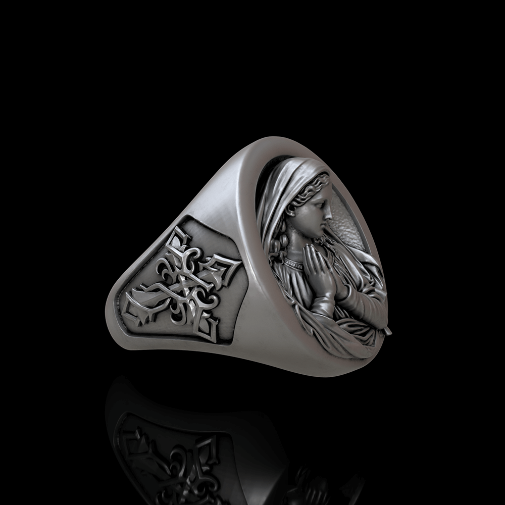 Virgin Mary Prayer 925 Sterling Silver Ring