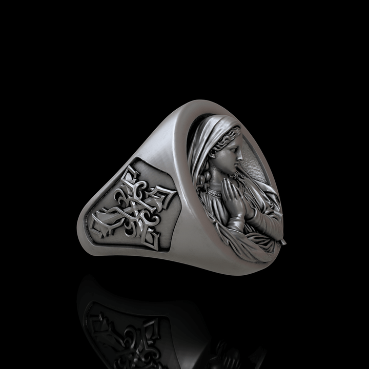 Virgin Mary Prayer 925 Sterling Silver Ring