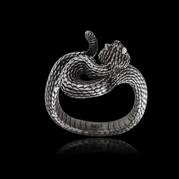 Vivid Cerastes Snake 925 Sterling Silver Ring