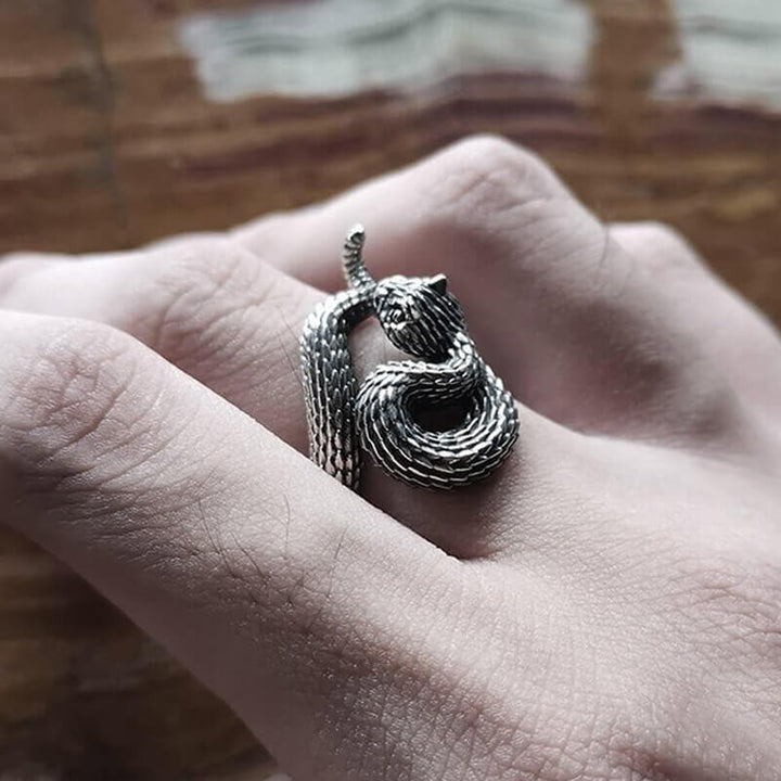 Vivid Cerastes Snake 925 Sterling Silver Ring